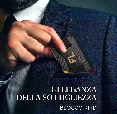 FOLDLUX™ Portafogli \ Portacarte Minimalista. Design in Carbonio e Sicurezza RFID