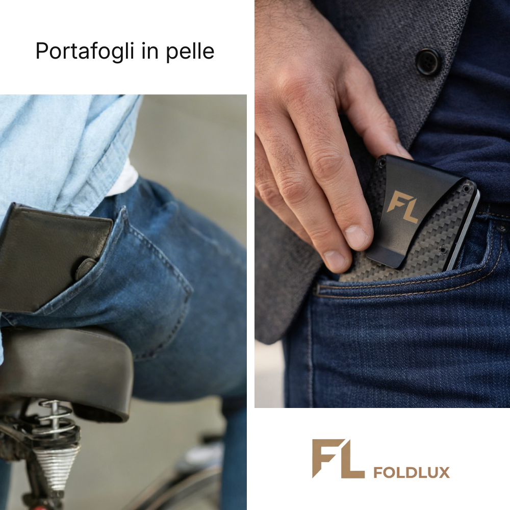 FOLDLUX™ Portafogli \ Portacarte Minimalista. Design in Carbonio e Sicurezza RFID